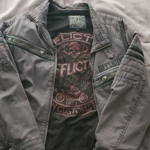Mens Affliction Motorcycle Jacket